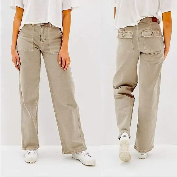 American Eagle 18r Skater Jean Stretch Super High-Waisted super Wide-Leg Pants - Picture 1 of 16